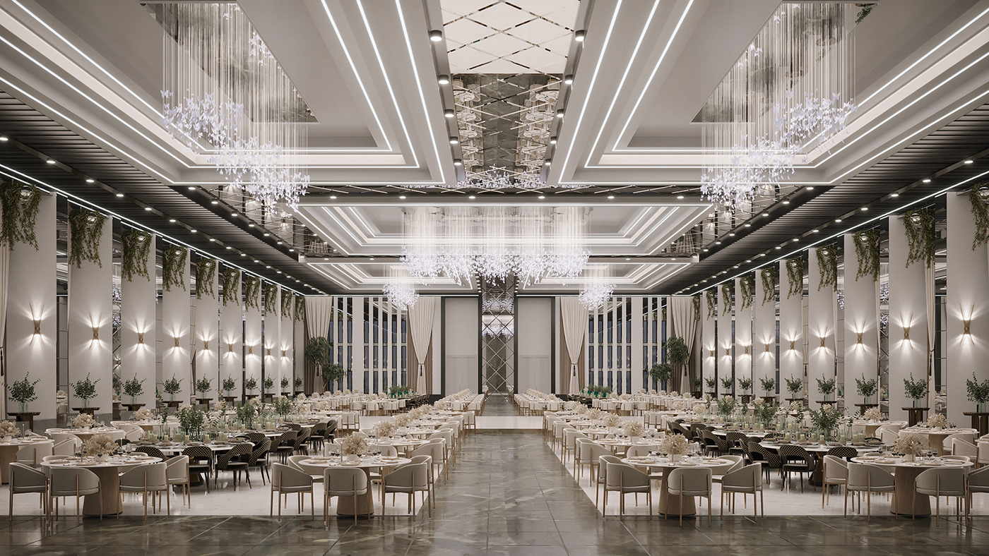 Luxurious wedding venue interior